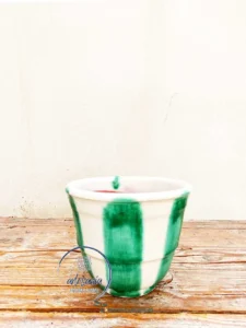 Fioriera artigianale rotonda verde
